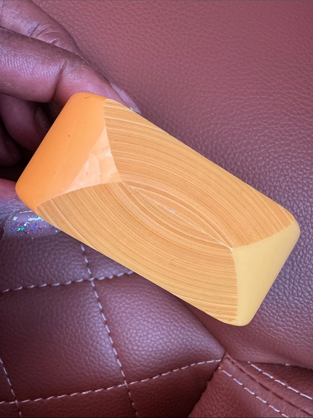 Yellow Carved Bakelite Cuff Bracelet Rare